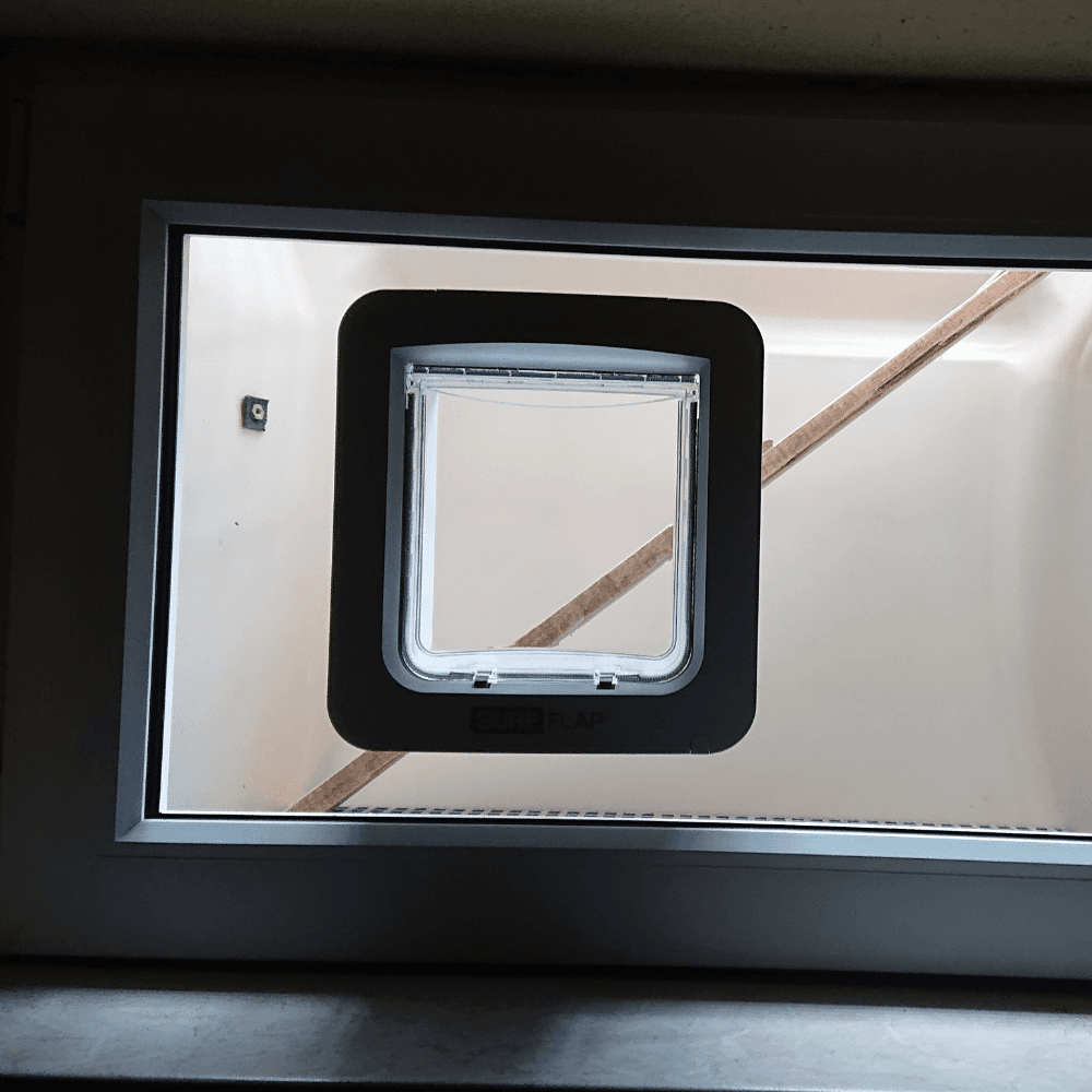 Einlagefenster aus Acrylglas für die Katzenklappe