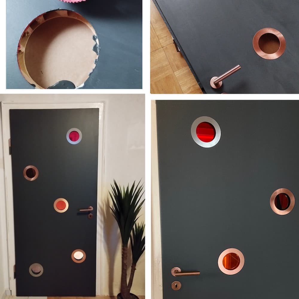 Aufgewertete Küchentür mit Bullaugen aus Acrylglas3