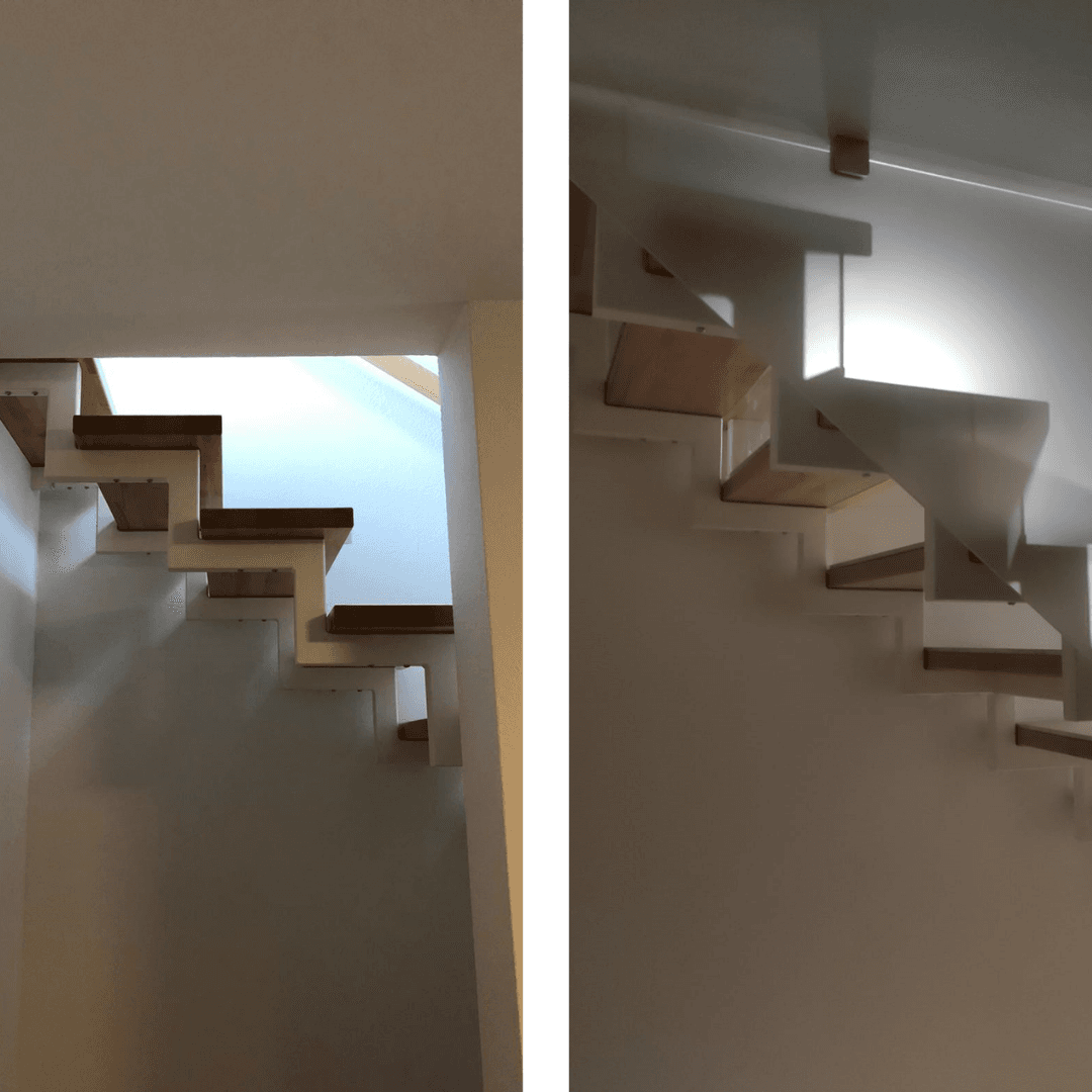 Transparente Treppenverkleidung aus Acrylglasplatten