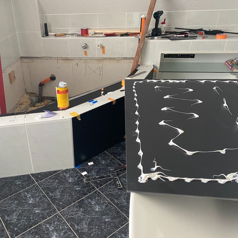 Abdeckung für Eckbadewanne