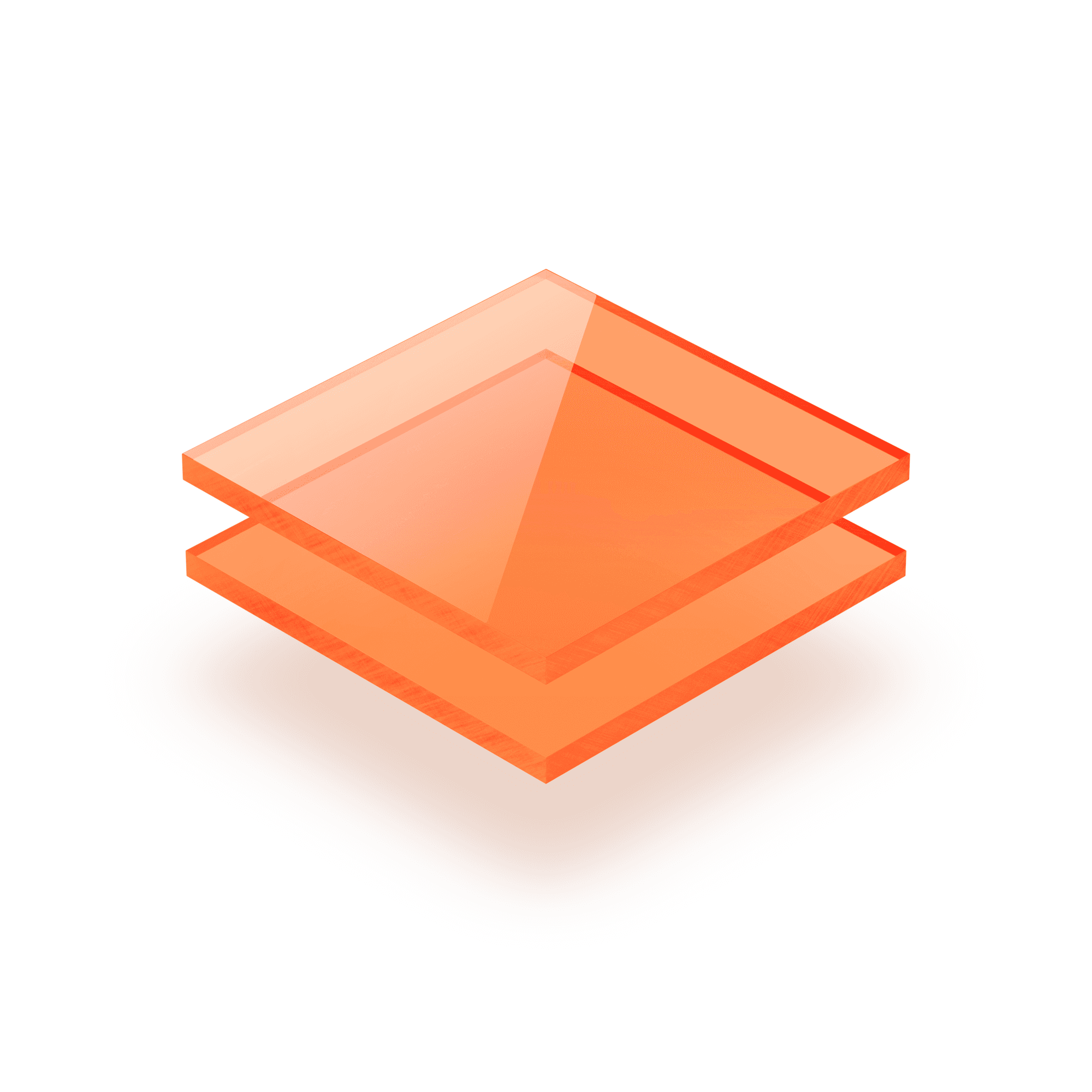 Acrylglas Platte fluoreszierend orange