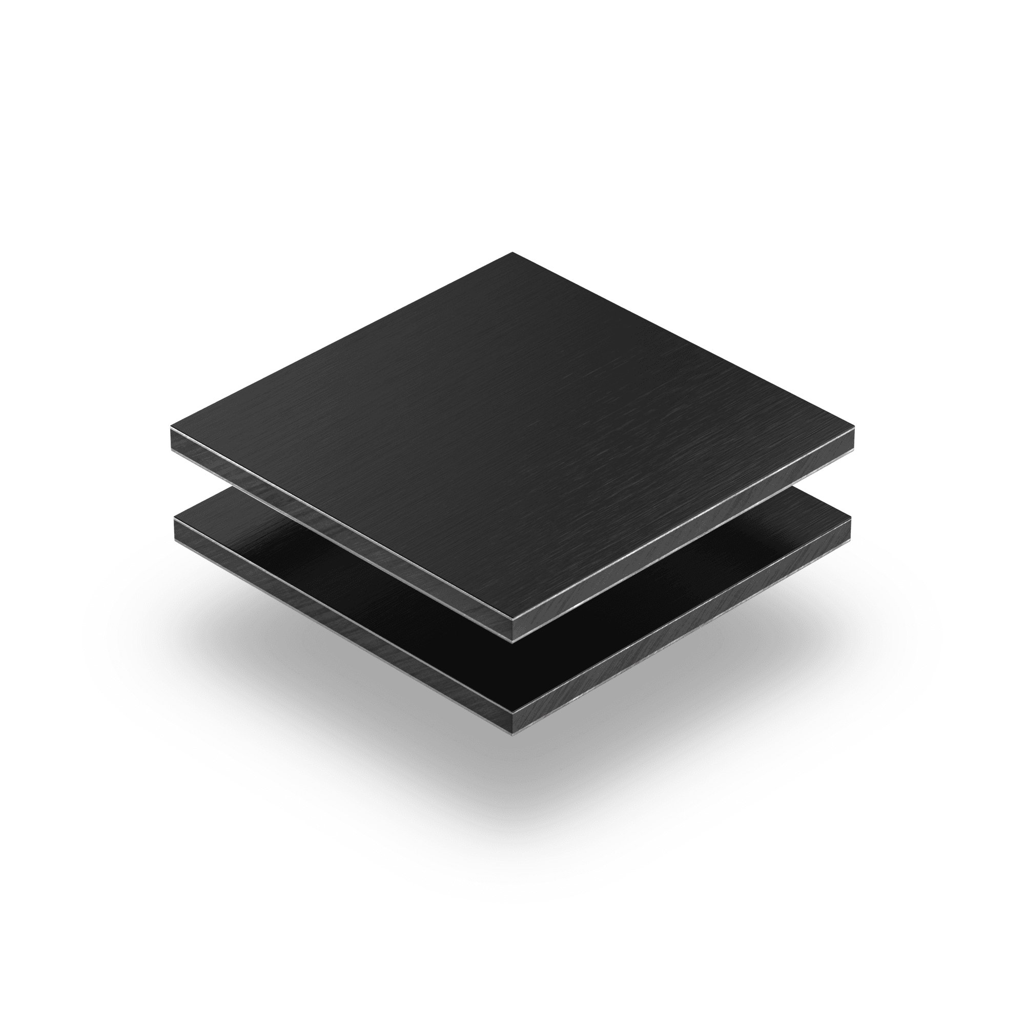 Alu Verbundplatte Schwarz gebürstet 3 mm