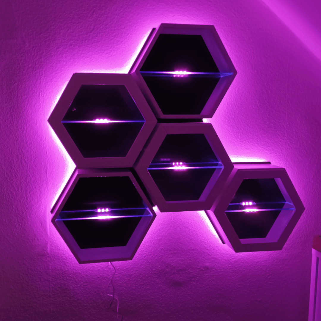 Plexiglas-Wabenregal mit LED selber bauen