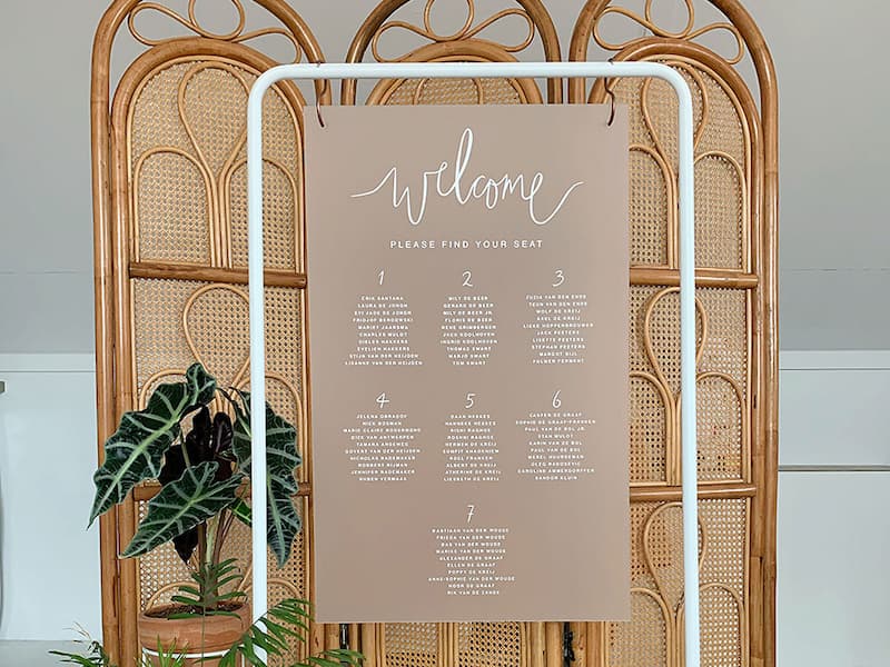 Sitzplan Hochzeit Acrylglas Frost