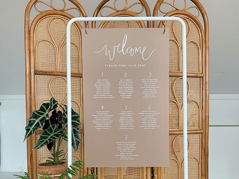 Sitzplan Hochzeit Acrylglas Frost
