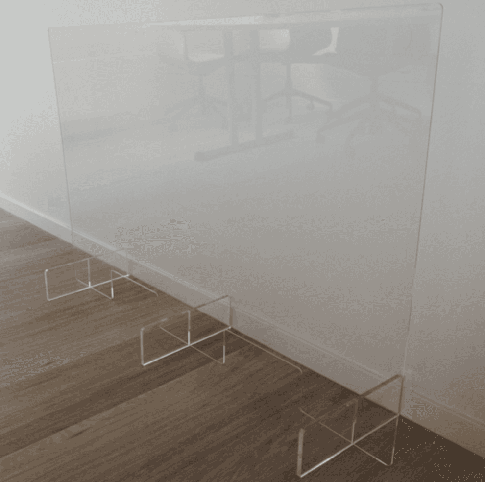 Transparente mobile Schutzwand 120 x 80 cm