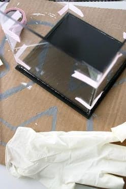 Windlichter selber machen Acrylglasplatten zusammen kleben