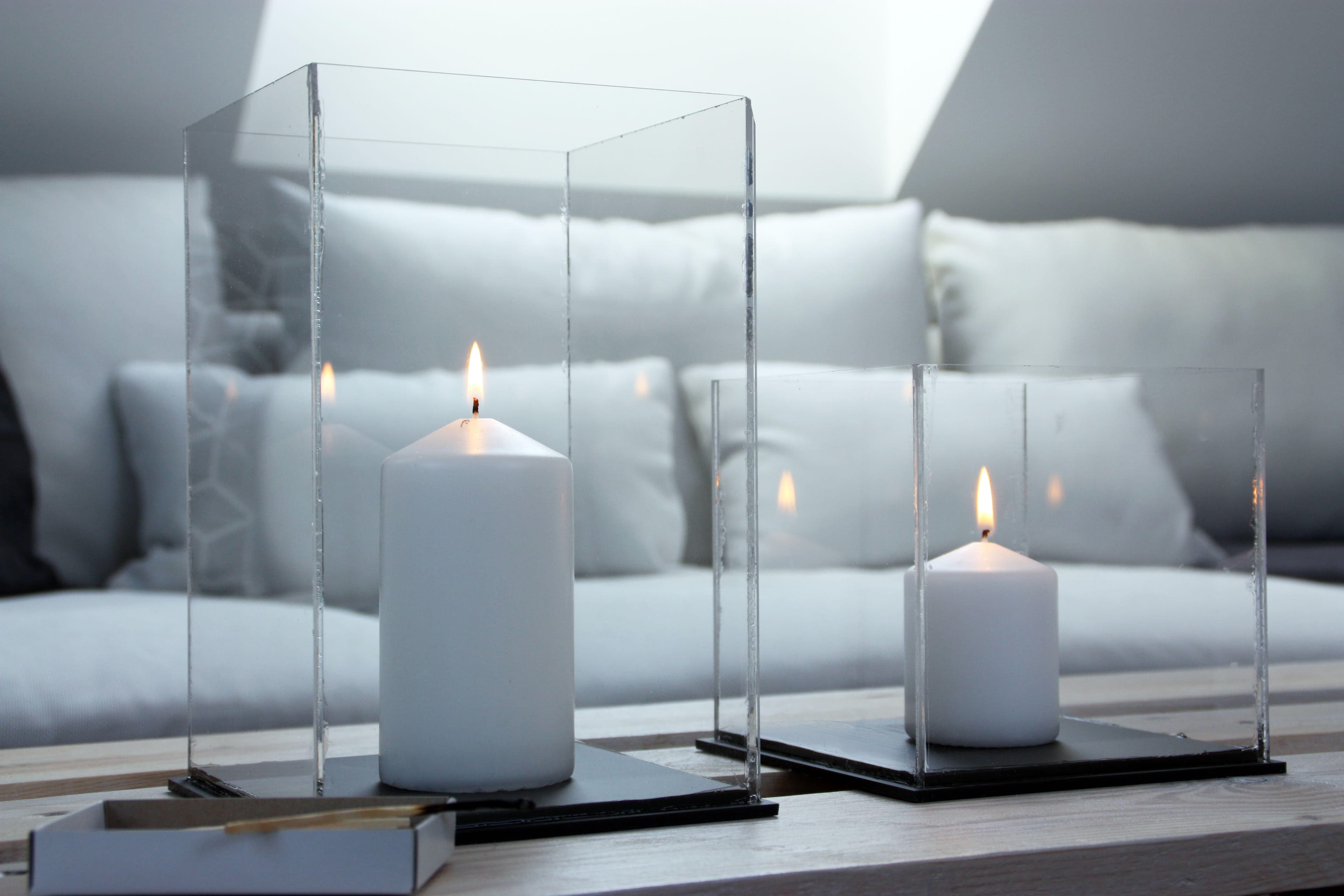 Windlichter selber machen aus Acrylglas
