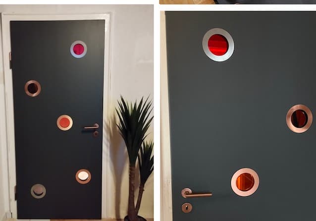 Aufgewertete Küchentür mit Bullaugen aus Acrylglas5