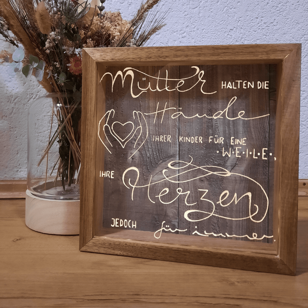 Acryl-Bilderrahmen DIY mit Lichterkette