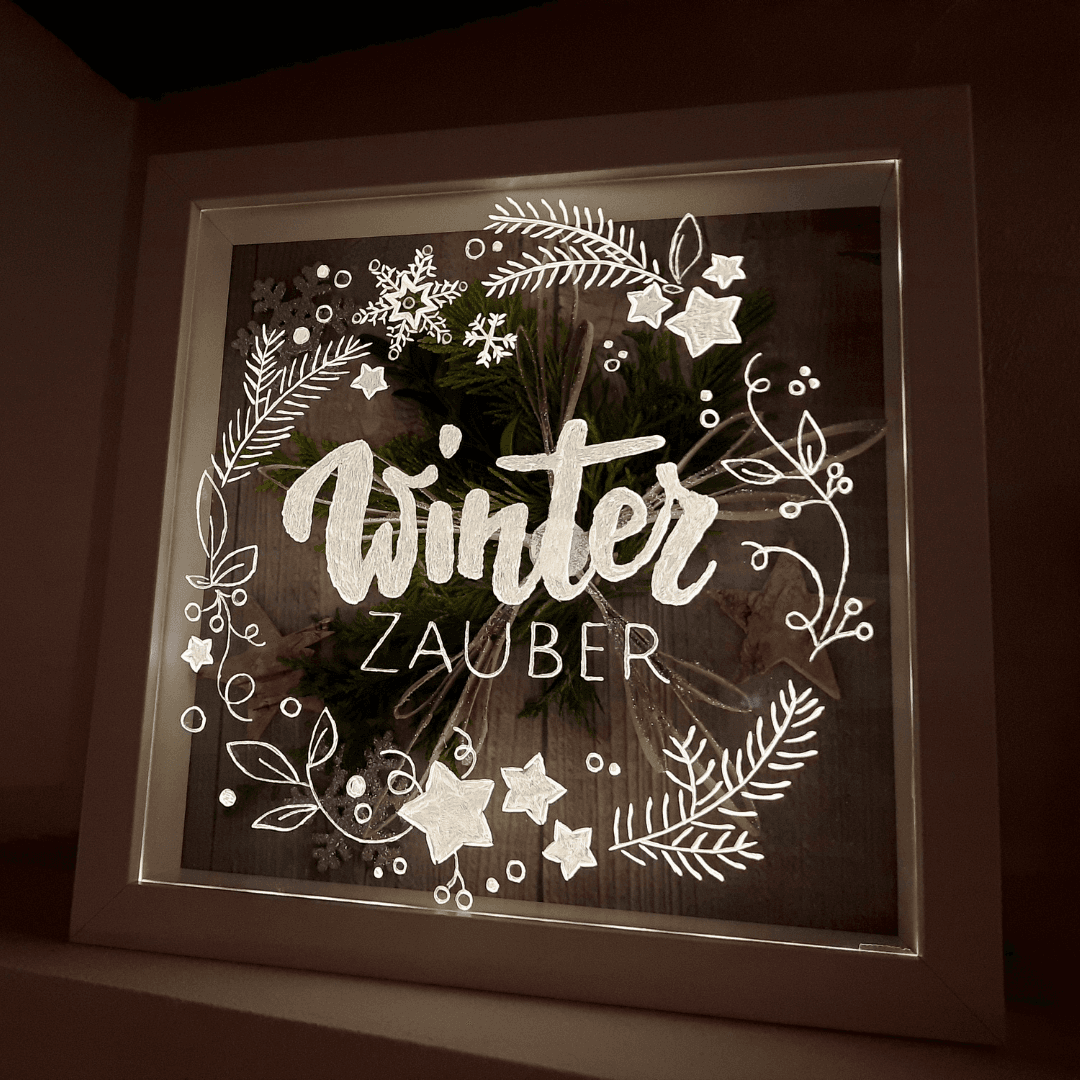 Acryl-Bilderrahmen DIY mit Lichterkette