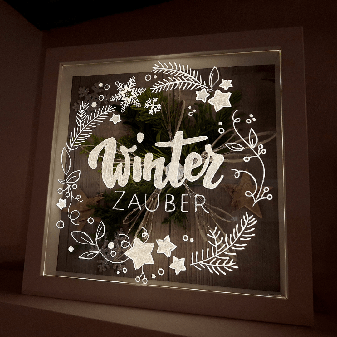 Acryl-Bilderrahmen DIY mit Lichterkette