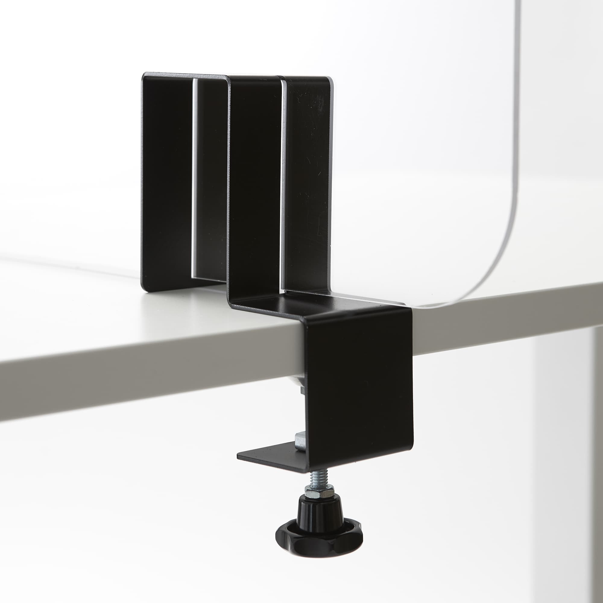 Stahlhalterung mit Schraubklemme fuer Plexiglasplatte
