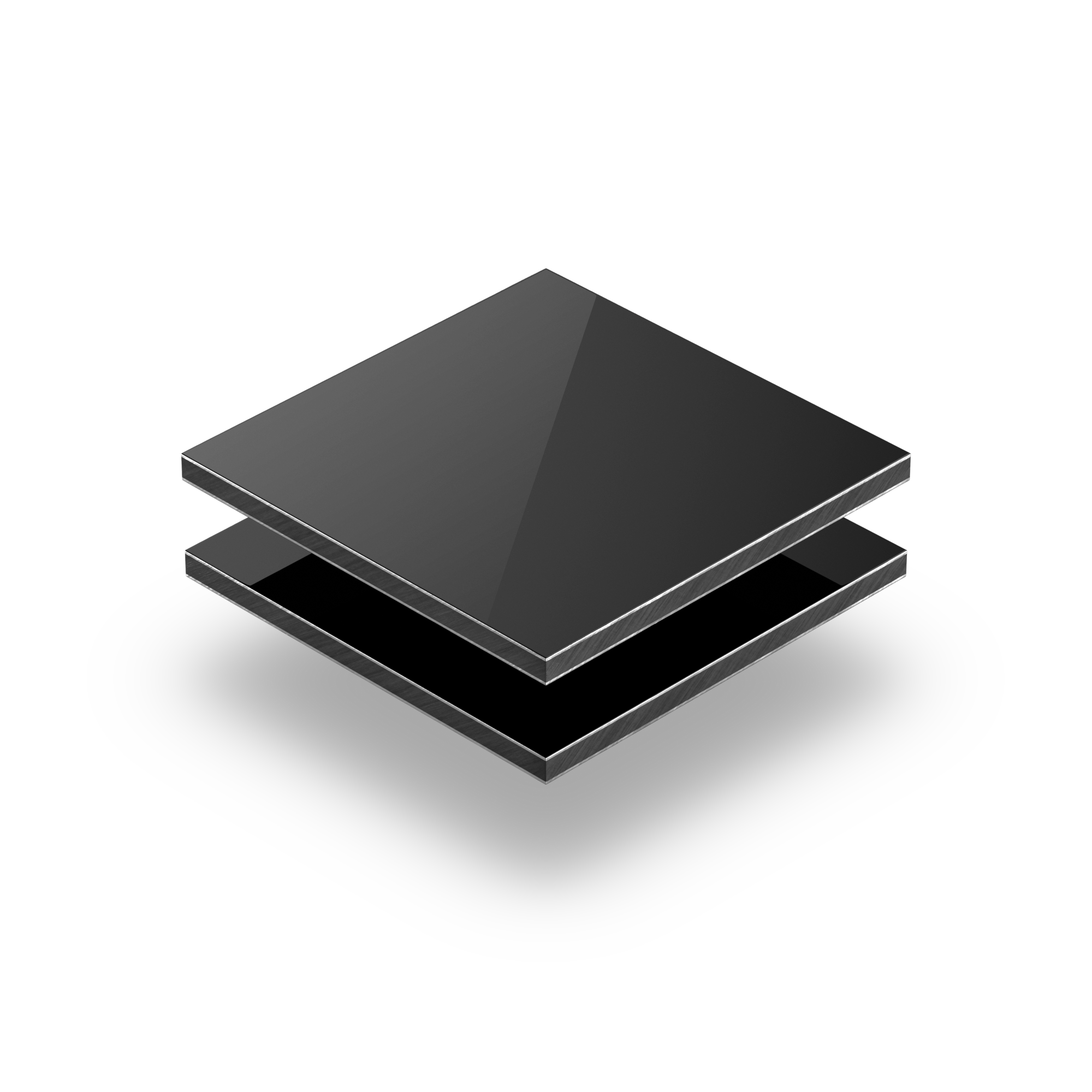 Alu Verbundplatte 30cm x 30cm schwarz glanz einseitig Stärke 3mm 